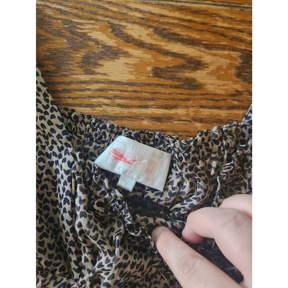 Stone Cold Fox heart design ruffle blouse sz 1 - Picture 2 of 4